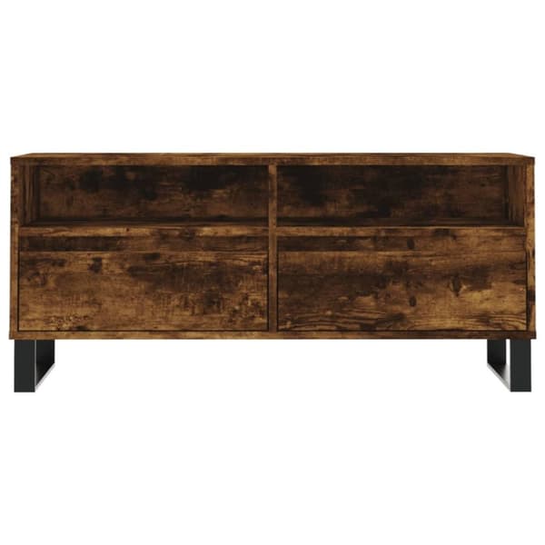 vidaXL Tv-bänk rökfärgad ek 100x34,5x44,5 cm konstruerat trä