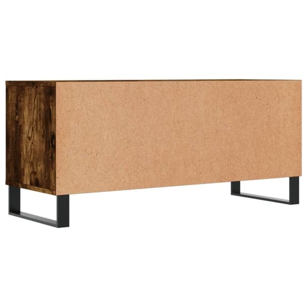 vidaXL Tv-bänk rökfärgad ek 100x34,5x44,5 cm konstruerat trä