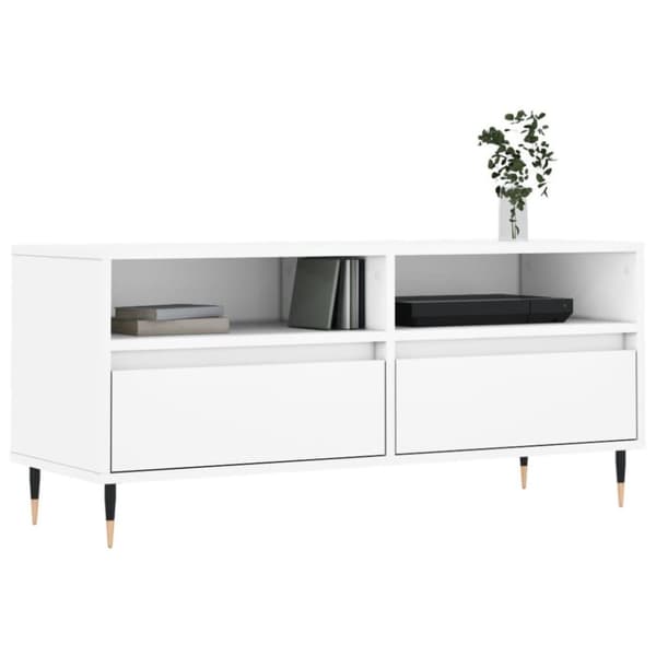 vidaXL Tv-bänk vit 100x34,5x44,5 cm konstruerat trä