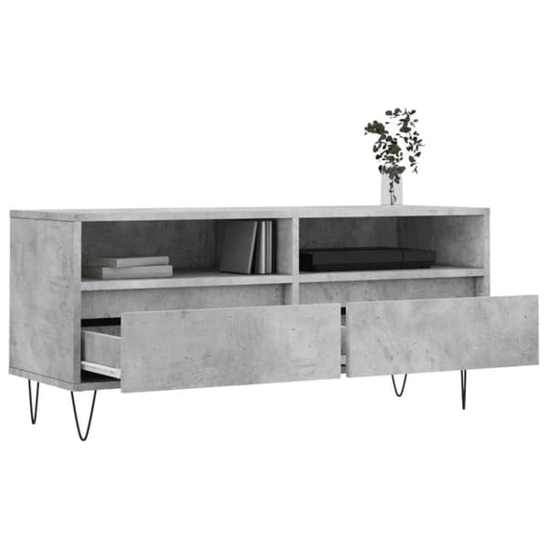 vidaXL TV-benk betonggrå 100x34,5x44,5 cm konstruert tre