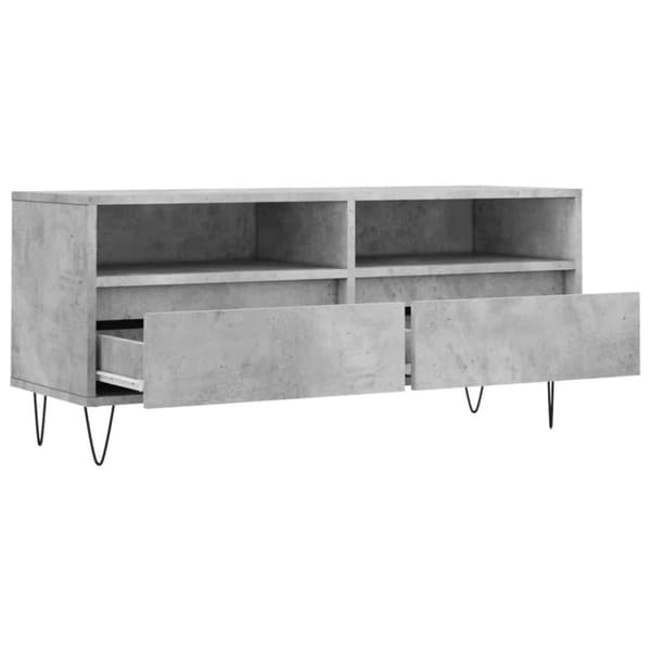 vidaXL TV-benk betonggrå 100x34,5x44,5 cm konstruert tre