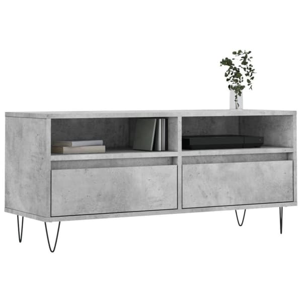 vidaXL TV-benk betonggrå 100x34,5x44,5 cm konstruert tre