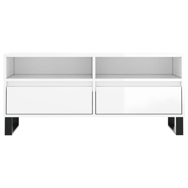 vidaXL tv-bord 100x34,5x44,5 cm konstrueret træ hvid højglans
