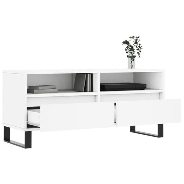 vidaXL TV-benk hvit 100x34,5x44,5 cm konstruert tre