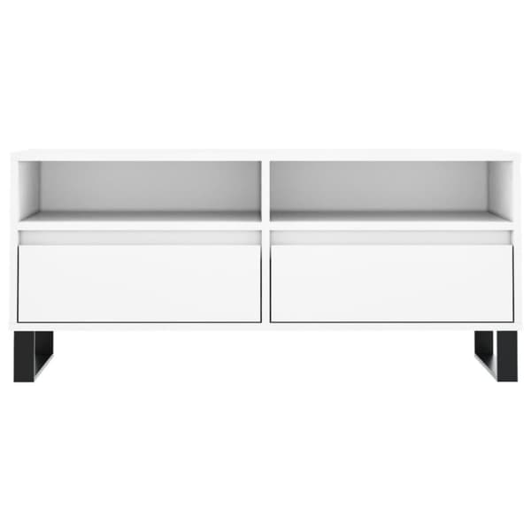 vidaXL TV-benk hvit 100x34,5x44,5 cm konstruert tre