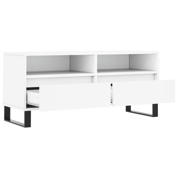 vidaXL TV-benk hvit 100x34,5x44,5 cm konstruert tre