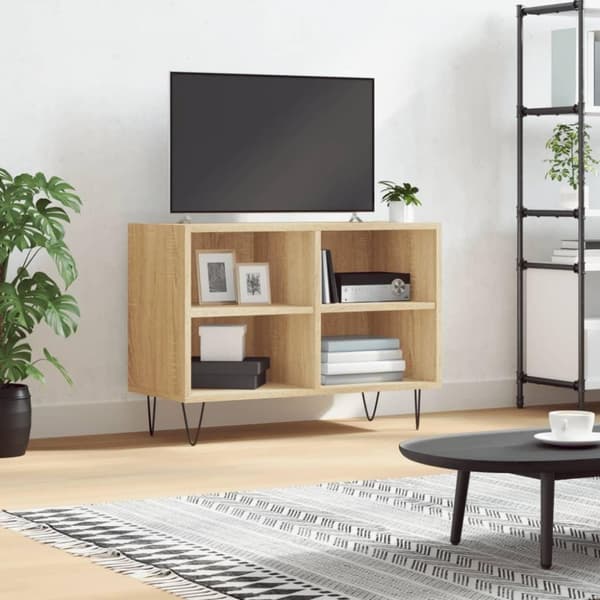 vidaXL TV-benk sonoma eik 69,5x30x50 cm konstruert tre