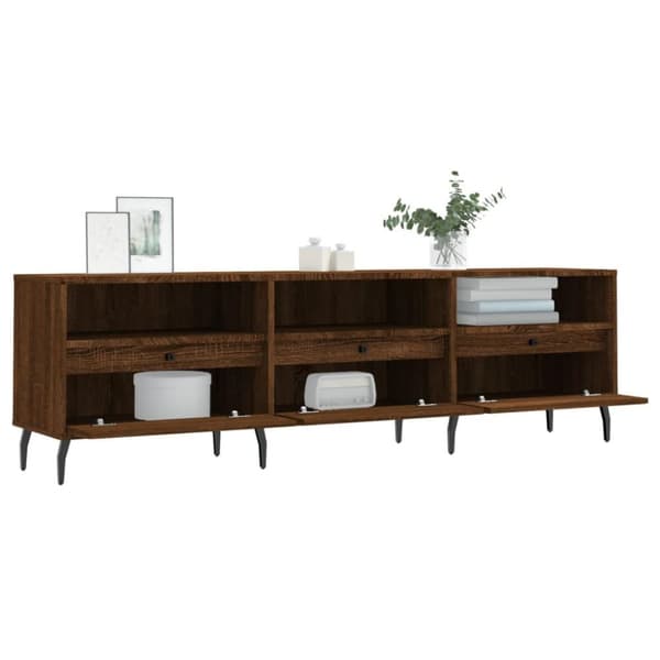 vidaXL Tv-bänk brun ek 150x30x44,5 cm konstruerat trä