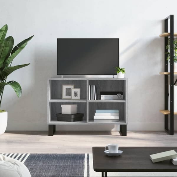 vidaXL tv-bord 69,5x30x50 cm konstrueret træ grå sonoma-eg