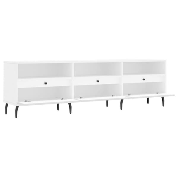 vidaXL TV-benk hvit 150x30x44,5 cm konstruert tre