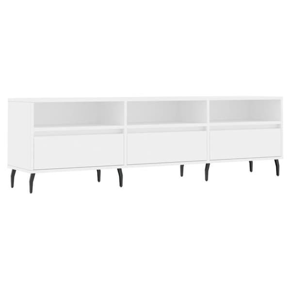 vidaXL TV-benk hvit 150x30x44,5 cm konstruert tre