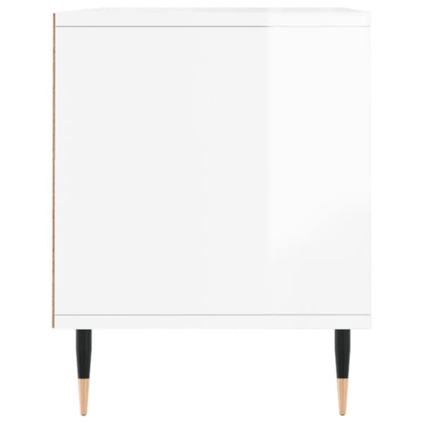 vidaXL TV-taso korkeakiilto valkoinen 100x34,5x44,5 cm tekninen puu
