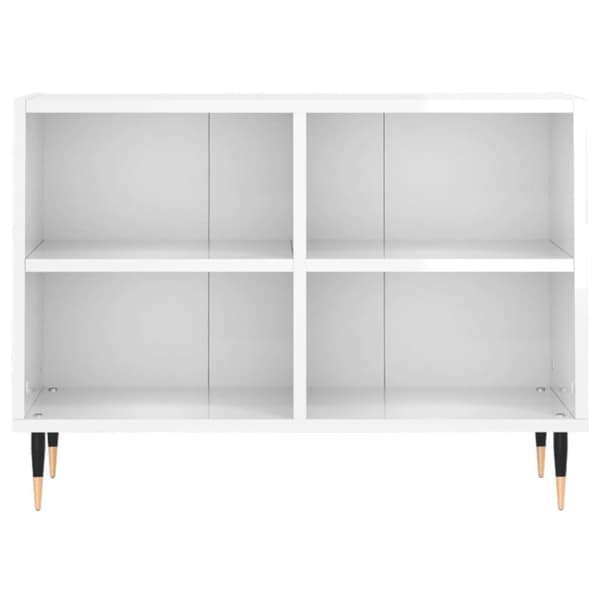 vidaXL TV-taso korkeakiilto valkoinen 69,5x30x50 cm tekninen puu