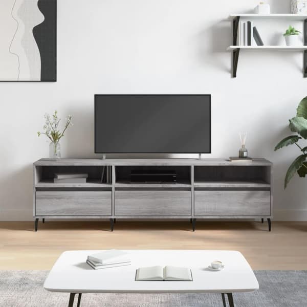 vidaXL TV-benk grå sonoma 150x30x44,5 cm konstruert tre