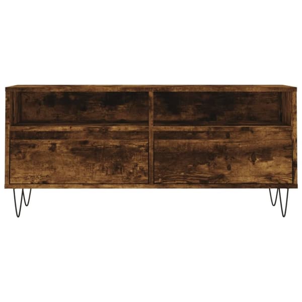 vidaXL Tv-bänk rökfärgad ek 100x34,5x44,5 cm konstruerat trä