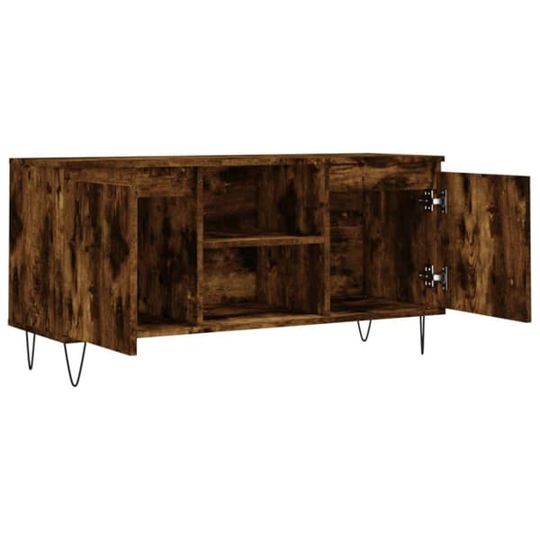 vidaXL tv-bord 104x35x50 cm konstrueret træ røget egetræsfarve