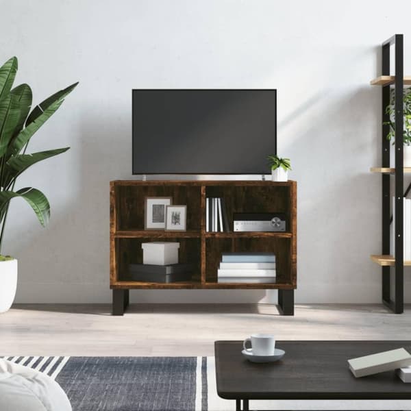 vidaXL tv-bord 69,5x30x50 cm konstrueret træ røget egetræsfarve