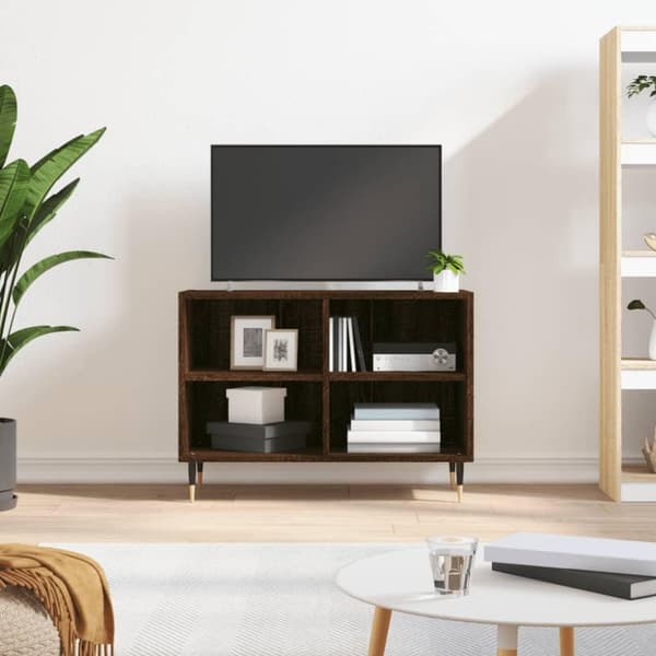 vidaXL TV-benk brun eik 69,5x30x50 cm konstruert tre