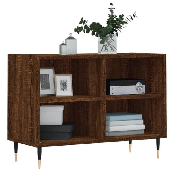vidaXL TV-benk brun eik 69,5x30x50 cm konstruert tre