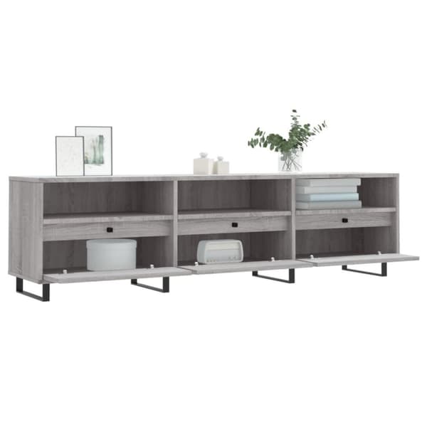 vidaXL tv-bord 150x30x44,5 cm konstrueret træ grå sonoma-eg