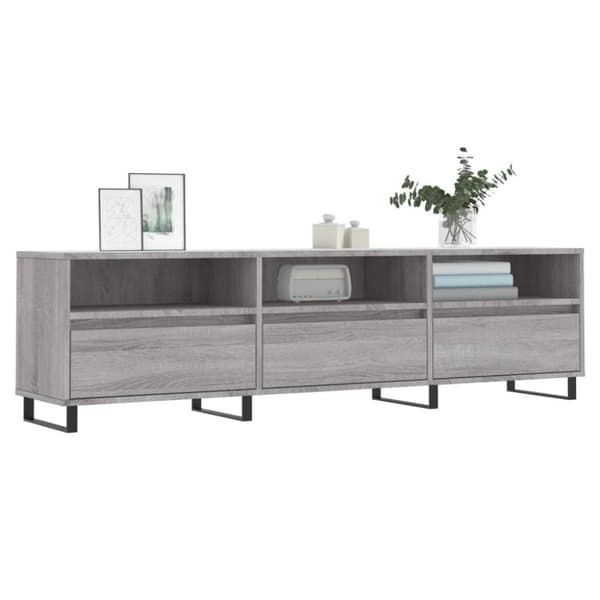 vidaXL tv-bord 150x30x44,5 cm konstrueret træ grå sonoma-eg