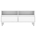 Miniatyrbilde 4 av 11: vidaXL TV-benk hvit 100x34,5x44,5 cm konstruert tre