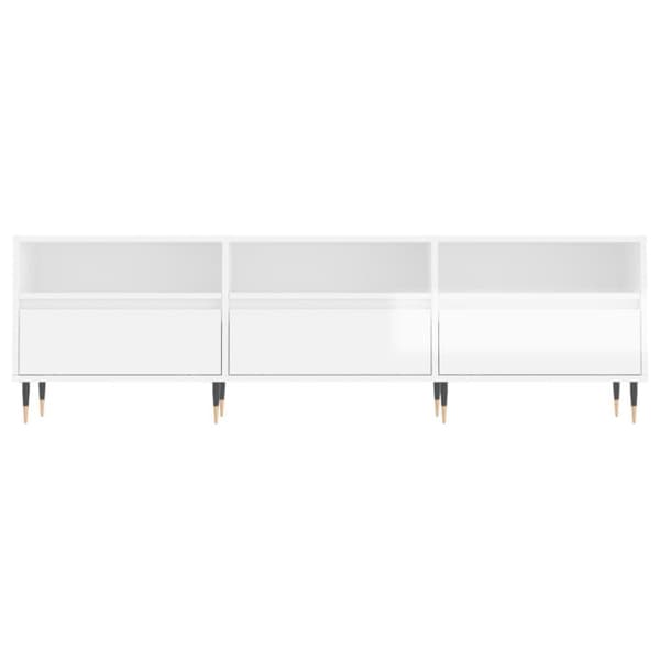 vidaXL TV-benk høyglans hvit 150x30x44,5 cm konstruert tre