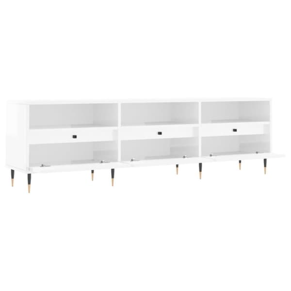 vidaXL TV-benk høyglans hvit 150x30x44,5 cm konstruert tre