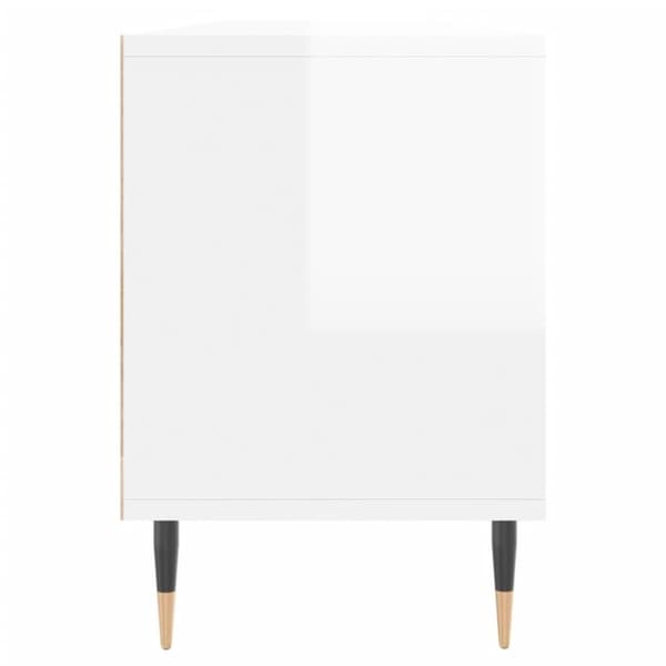vidaXL TV-benk høyglans hvit 150x30x44,5 cm konstruert tre
