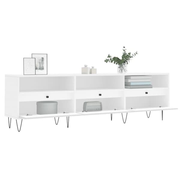 vidaXL TV-benk hvit 150x30x44,5 cm konstruert tre