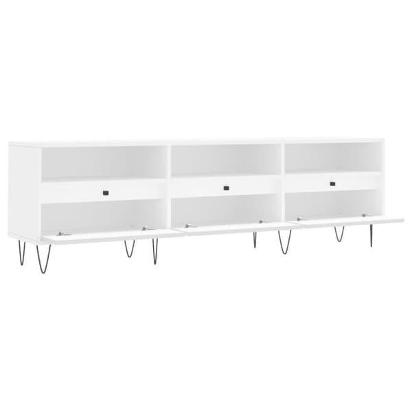 vidaXL TV-benk hvit 150x30x44,5 cm konstruert tre