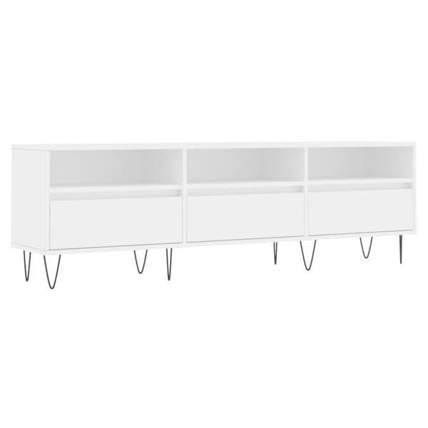 vidaXL TV-benk hvit 150x30x44,5 cm konstruert tre