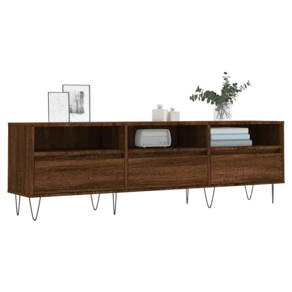 vidaXL tv-bord 150x30x44,5 cm konstrueret træ brun egetræsfarve