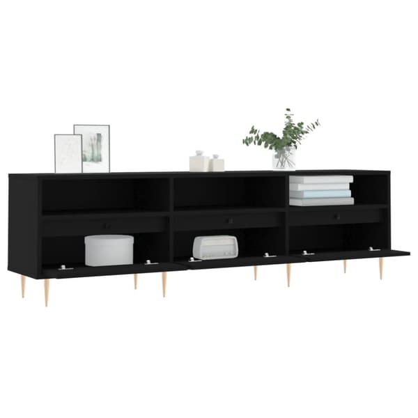 vidaXL tv-bord 150x30x44,5 cm konstrueret træ sort