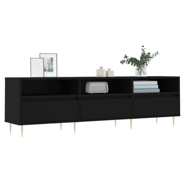 vidaXL tv-bord 150x30x44,5 cm konstrueret træ sort