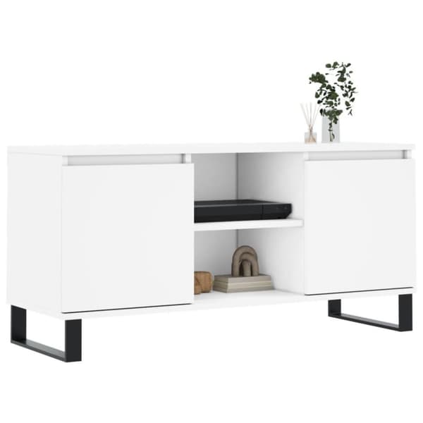 vidaXL tv-bord 104x35x50 cm konstrueret træ hvid