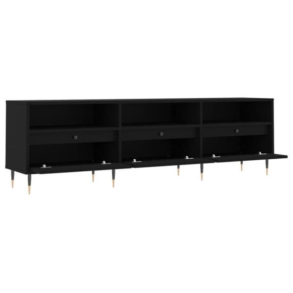 vidaXL TV-benk svart 150x30x44,5 cm konstruert tre
