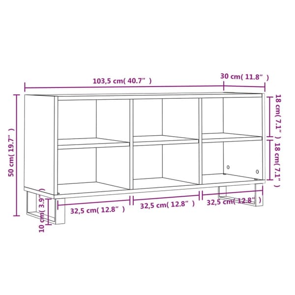vidaXL tv-bord 103,5x30x50 cm konstrueret træ brun egetræsfarve
