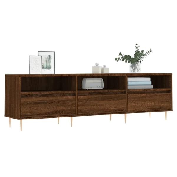vidaXL TV-benk brun eik 150x30x44,5 cm konstruert tre