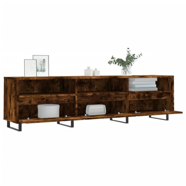 vidaXL tv-bord 150x30x44,5 cm konstrueret træ røget egetræsfarve