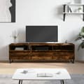 Miniatyrbillede 11 af 11: vidaXL tv-bord 150x30x44,5 cm konstrueret træ røget egetræsfarve