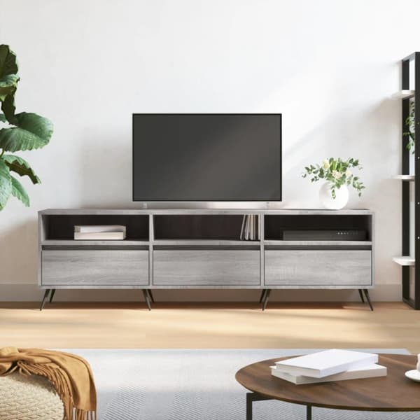vidaXL TV-benk grå sonoma 150x30x44,5 cm konstruert tre