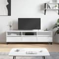 Miniatyrbillede 11 af 11: vidaXL tv-bord 150x30x44,5 cm konstrueret træ hvid højglans