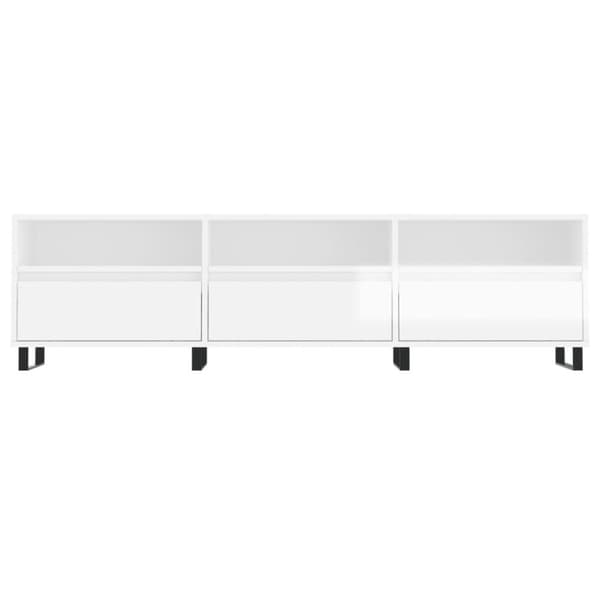 vidaXL TV-benk høyglans hvit 150x30x44,5 cm konstruert tre