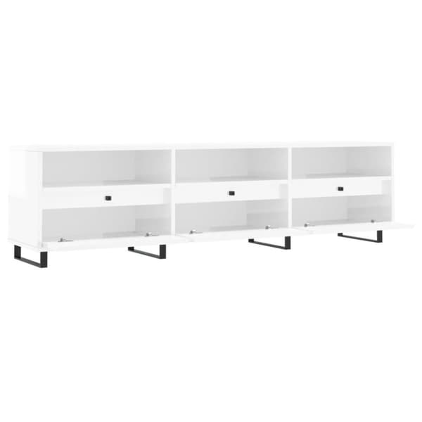 vidaXL TV-benk høyglans hvit 150x30x44,5 cm konstruert tre