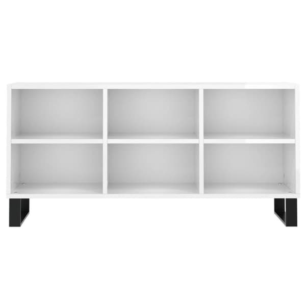 vidaXL TV-benk høyglans hvit 103,5x30x50 cm konstruert tre