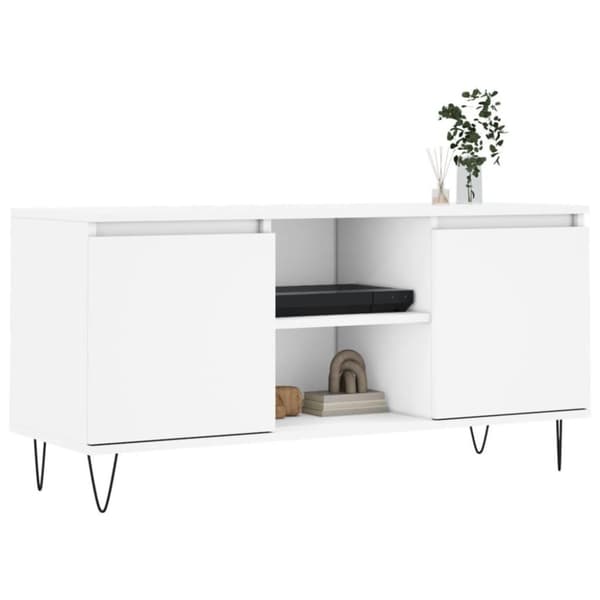 vidaXL tv-bord 104x35x50 cm konstrueret træ hvid