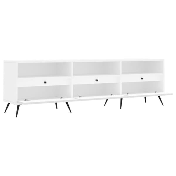 vidaXL TV-benk hvit 150x30x44,5 cm konstruert tre
