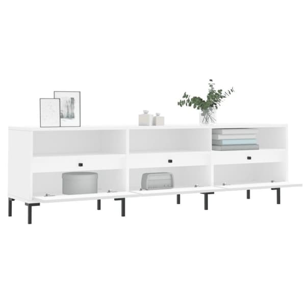 vidaXL TV-benk hvit 150x30x44,5 cm konstruert tre