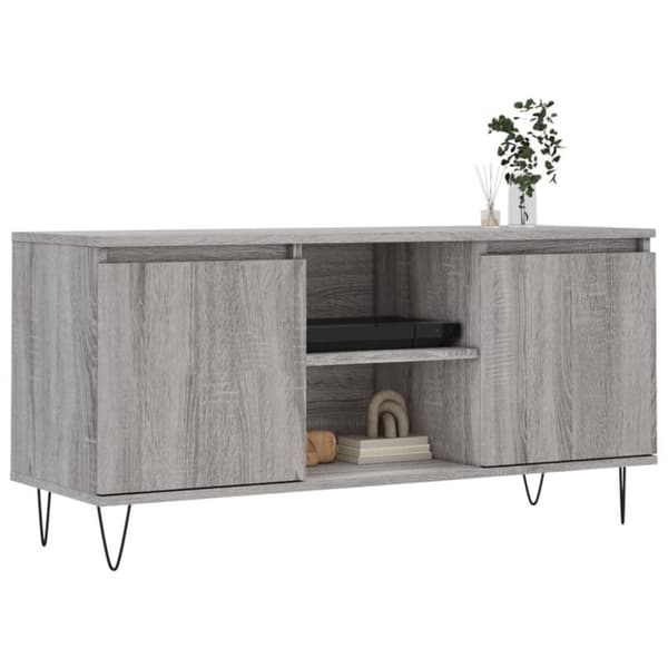 vidaXL TV-benk grå sonoma 104x35x50 cm konstruert tre